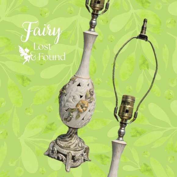 Leviton Other - Vintage LEVITON Cream Porcelain & Brass 24" Lamp